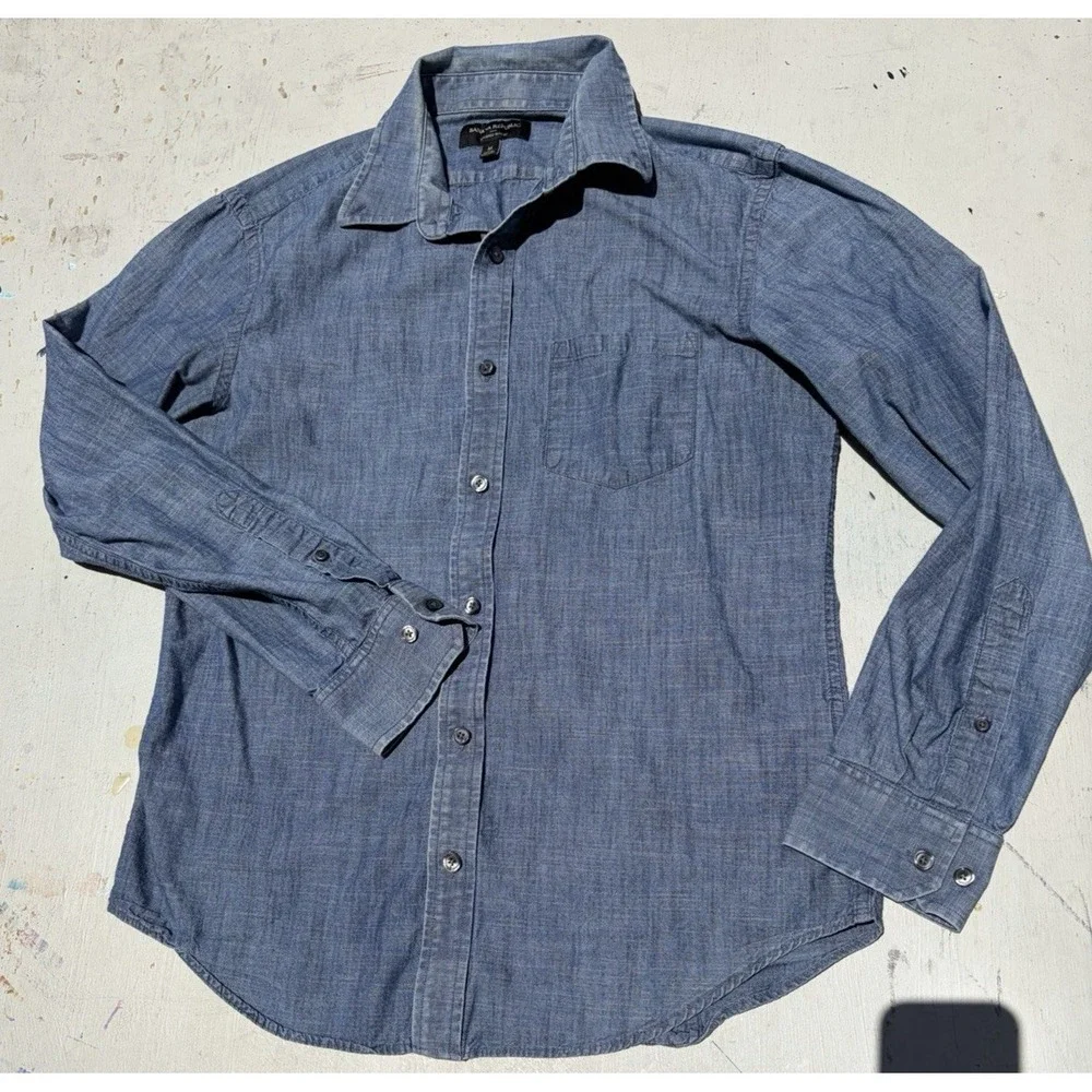 Men's Banana Republic Shirt Blue Button-Down M Casual Preppy City Denim Ranch